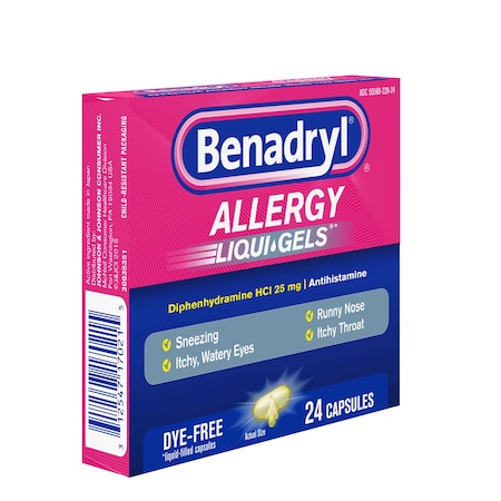 Benadryl Benadryl Allergy Liqua-Gels Dye-Free 25mg 24 Capsules, PK24 17021